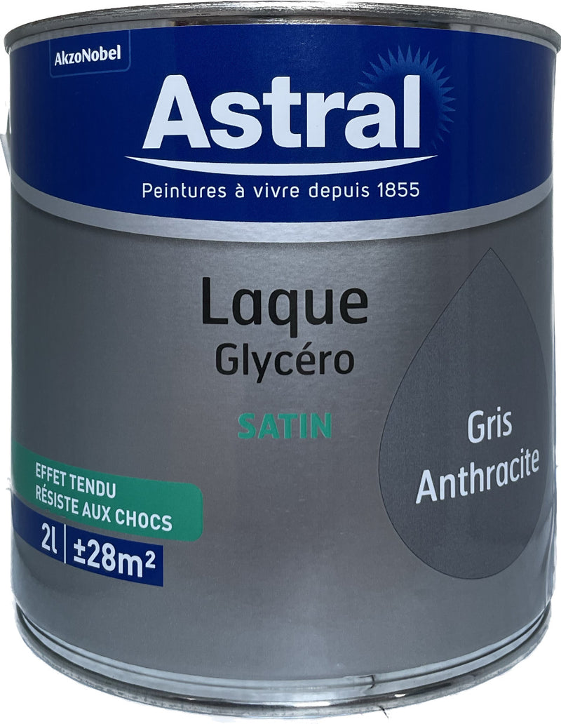 Gris Anthracite Satin Laque Glycéro Astral 2L | PEINTURE DISCOUNT