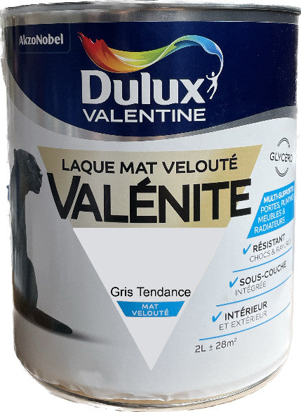 Gris Tendance Mat Laque Valénite Dulux Valentine | PEINTURE DISCOUNT