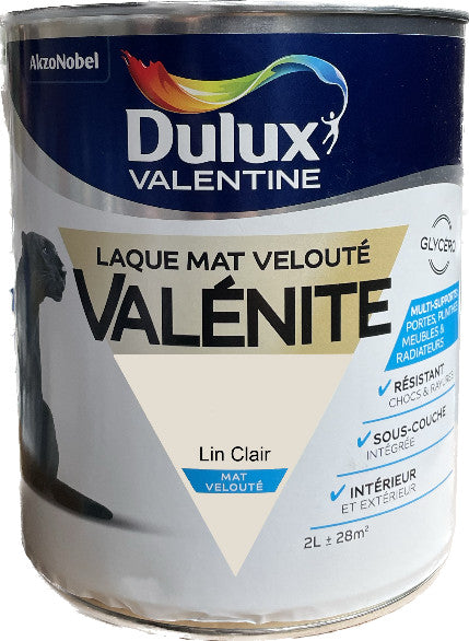 Lin Clair Mat Laque Valénite Dulux Valentine | PEINTURE DISCOUNT