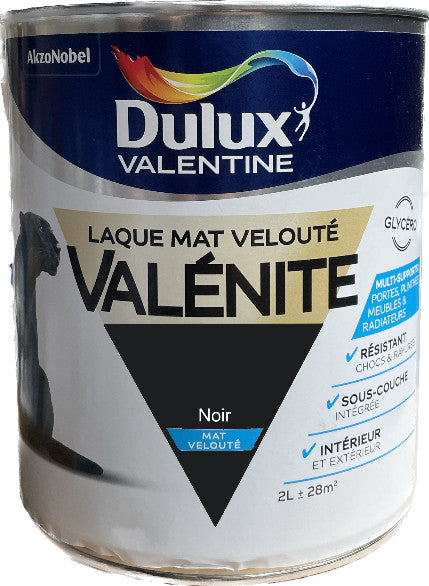 Noir Mat Laque Valénite Dulux Valentine | PEINTURE DISCOUNT