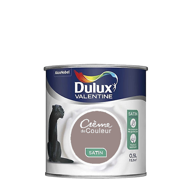 Praline Peinture Crème de couleur Satin Dulux Valentine 0.5L | PEINTURE DISCOUNT
