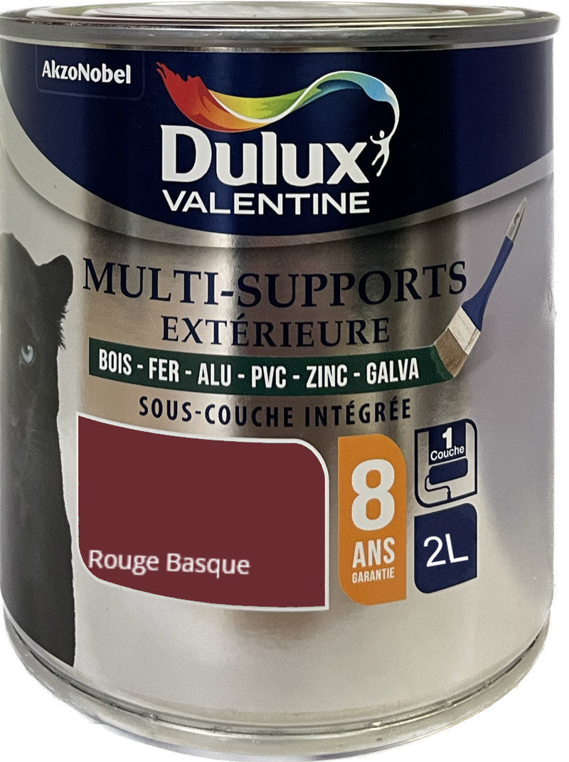Rouge Basque Peinture Multi-Supports Dulux Valentine 2 L | PEINTURE DISCOUNT