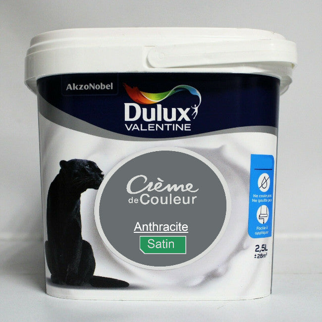 Crème de couleur Satin anthracite 2.5L Dulux Valentine I Peinture Discount