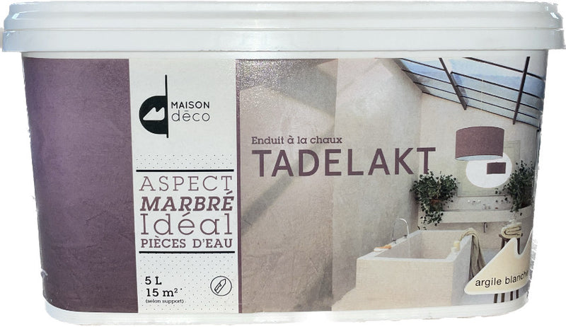 argile blanche Enduit à la chaux Tadelakt Maison Déco 5 L I Peinture Discount