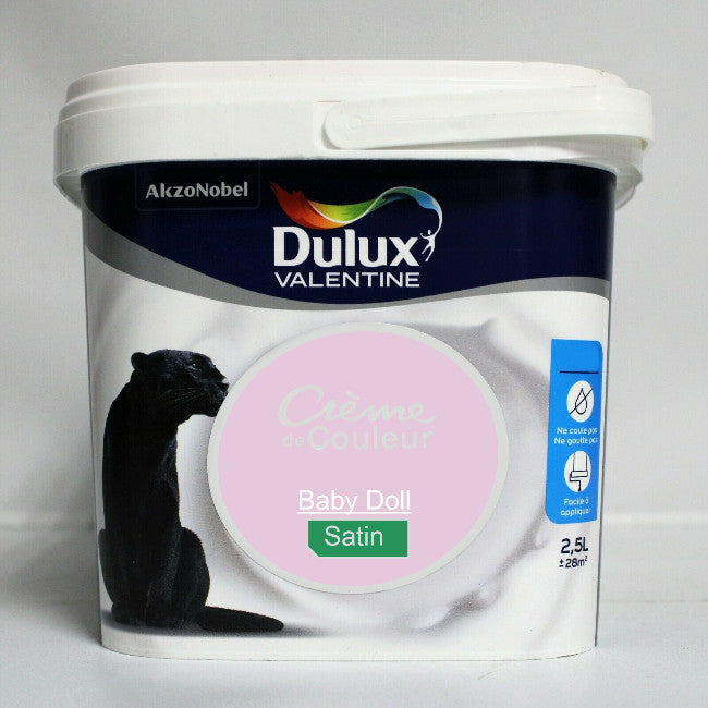 Crème de couleur Satin baby doll 2.5L Dulux Valentine I Peinture Discount