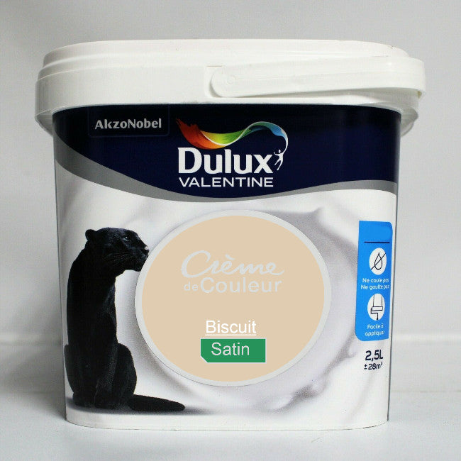 Crème de couleur Satin biscuit 2.5L Dulux Valentine I Peinture Discount