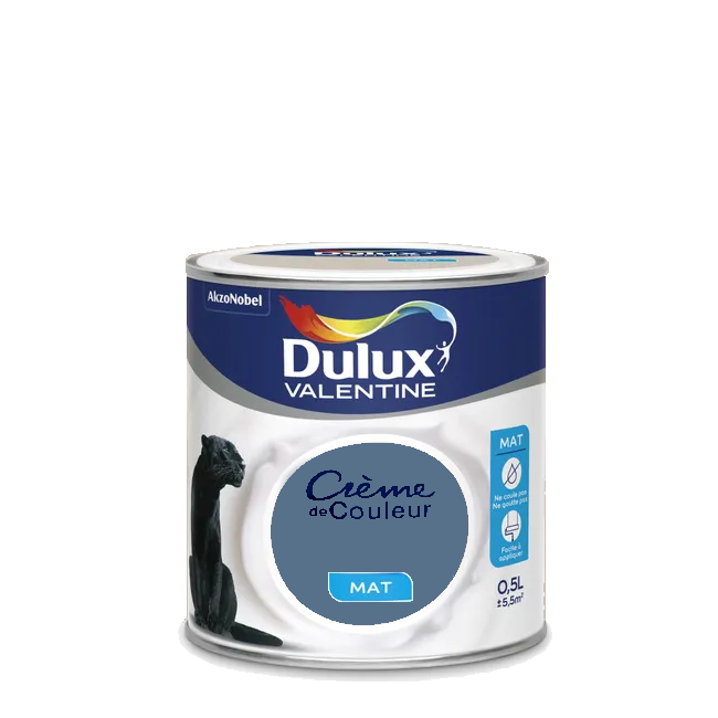 Bleu Ardoise Peinture Crème de couleur Mat Dulux Valentine 0.5L | PEINTURE DISCOUNT