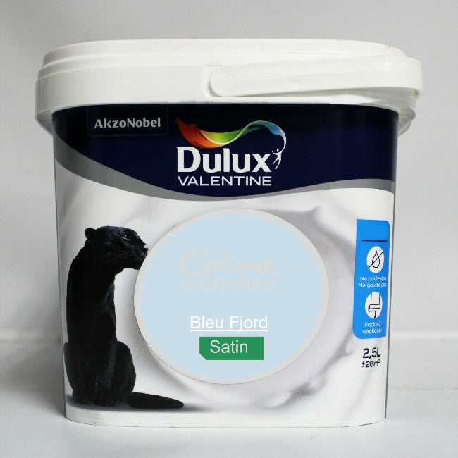 Crème de couleur Satin bleu fjord  2.5L Dulux Valentine I Peinture Discount