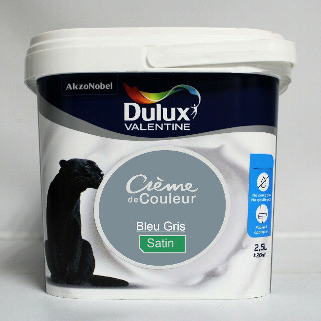 Crème de couleur Satin bleu gris 2.5L Dulux Valentine I Peinture Discount