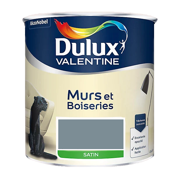 Bleu Gris Peinture Murs et Boiseries Dulux Valentine 2.5 L | PEINTURE DISCOUNT 