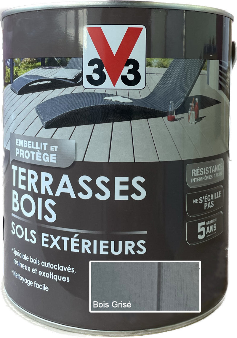 Bois Grisé Peinture Terrasses Bois V33 | PEINTURE DISCOUNT