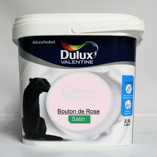 Crème de couleur Satin bouton de rose 2.5L Dulux Valentine I Peinture Discount