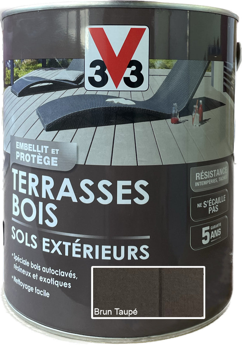 Brun Taupé Peinture Terrasses Bois V33 | PEINTURE DISCOUNT