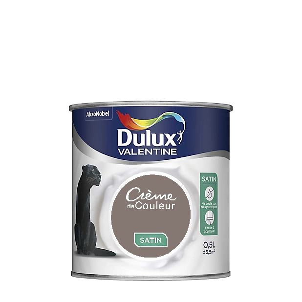 Buche Peinture Crème de couleur Satin Dulux Valentine 0.5L | PEINTURE DISCOUNT
