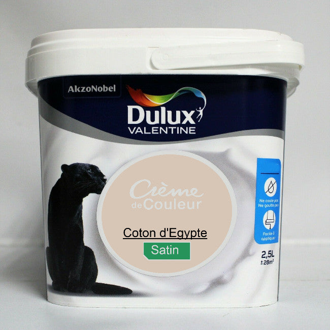 Crème de couleur Satin coton d'Egypte 2.5L Dulux Valentine I Peinture Discount