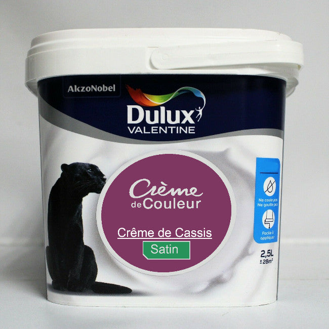 Crème de couleur Satin crème de cassis 2.5L Dulux Valentine I Peinture Discount