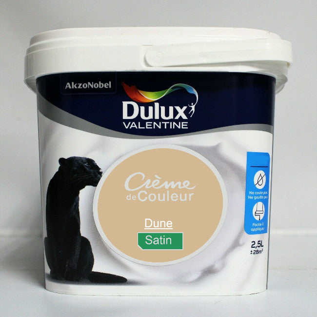 Crème de couleur Satin dune 2.5L Dulux Valentine I Peinture Discount