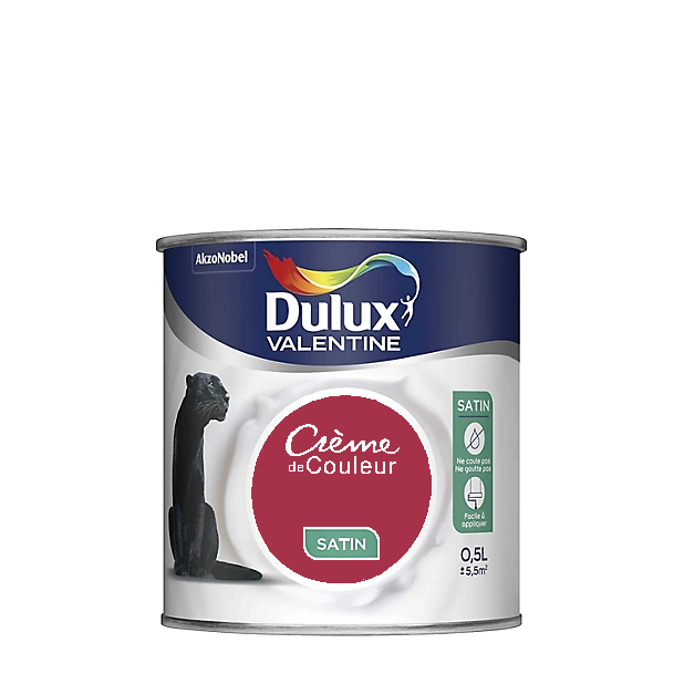 Framboise Peinture Crème de couleur Satin Dulux Valentine 0.5L | PEINTURE DISCOUNT