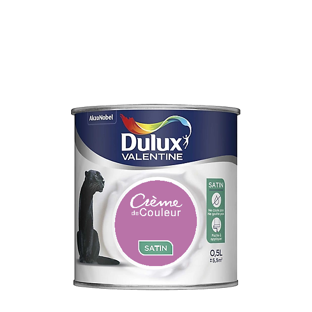 Fuschia Peinture Crème de couleur Satin Dulux Valentine 0.5L | PEINTURE DISCOUNT
