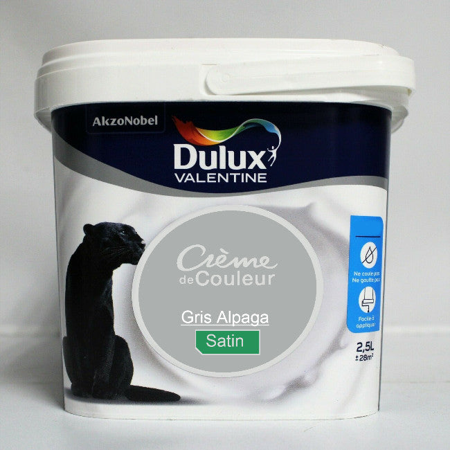 Crème de couleur Satin gris alpaga 2.5L Dulux Valentine I Peinture Discount