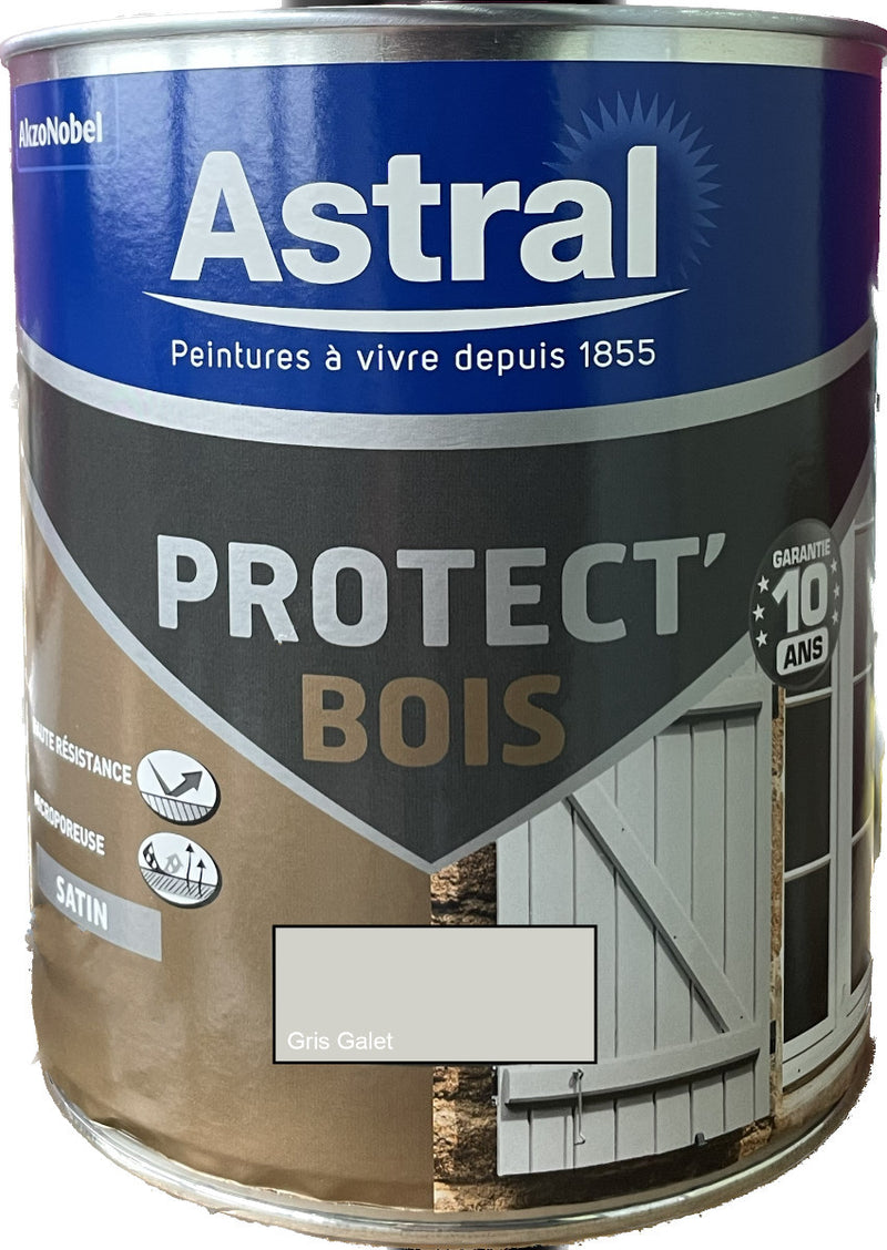 Gris Galet Protect' Bois Astral 0.5 L | PEINTURE DISCOUNT
