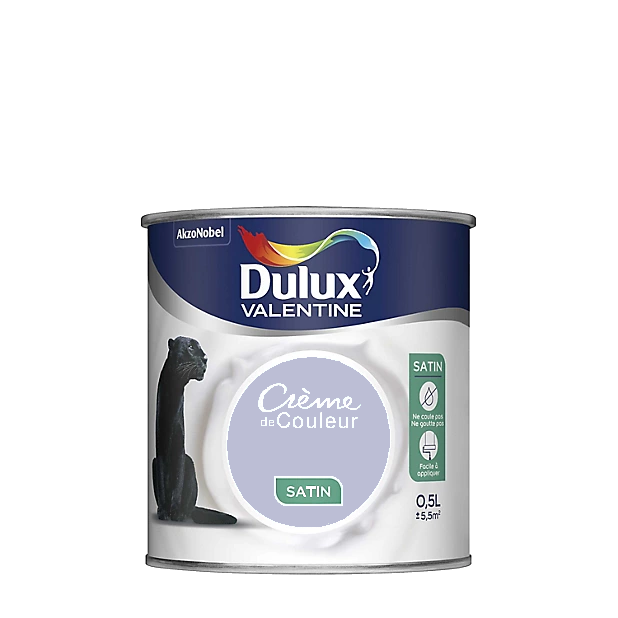Lavande Peinture Crème de couleur Satin Dulux Valentine 0.5L | PEINTURE DISCOUNT