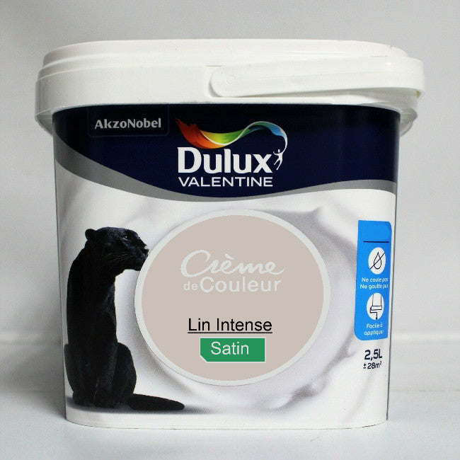 Crème de couleur Satin lin intense 2.5L Dulux Valentine I Peinture Discount