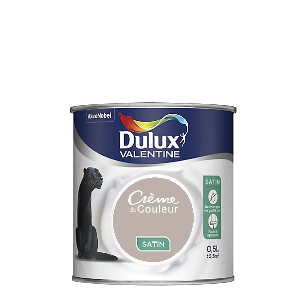 Marron Glacé Peinture Crème de couleur Satin Dulux Valentine 0.5L | PEINTURE DISCOUNT