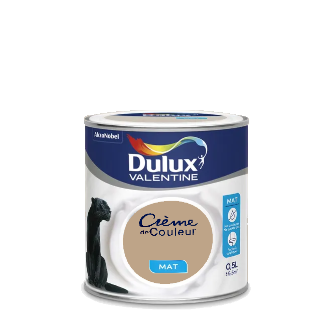 Moka Latte Peinture Crème de couleur Mat Dulux Valentine 0.5L | PEINTURE DISCOUNT
