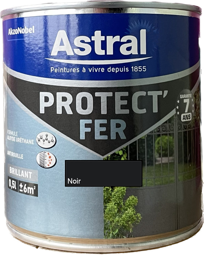 Noir Mat Protec' Fer Astral 0.5 L | PEINTURE DISCOUNT