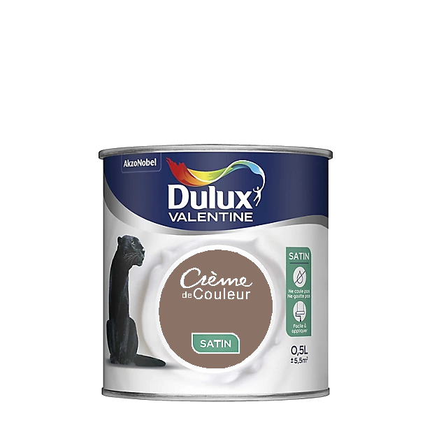 Ours Brun Peinture Crème de couleur Satin Dulux Valentine 0.5L | PEINTURE DISCOUNT