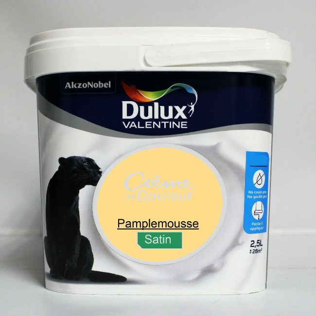 Crème de couleur Satin pamplemousse 2.5L Dulux Valentine I Peinture Discount