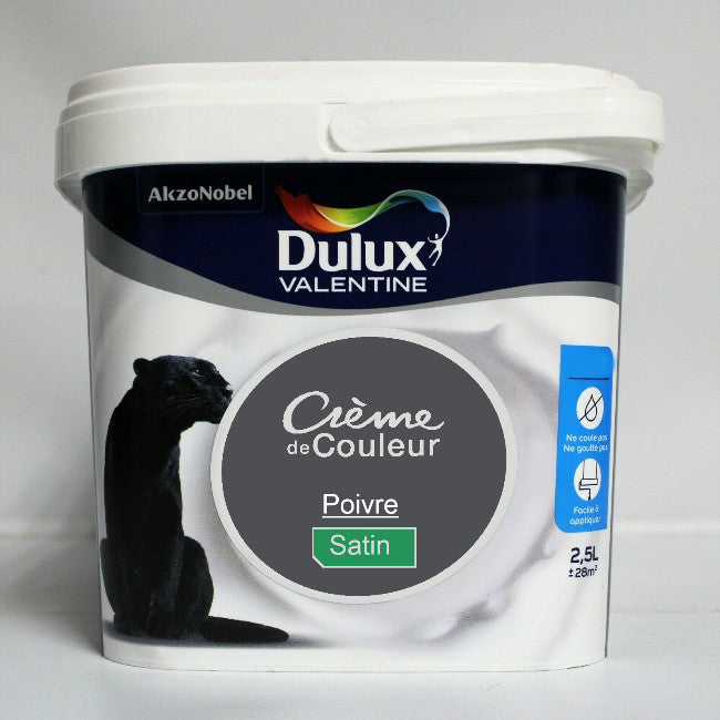 Crème de couleur Satin poivre 2.5L Dulux Valentine I Peinture Discount