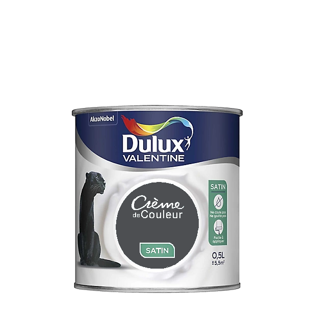 Poivre Peinture Crème de couleur Satin Dulux Valentine 0.5L | PEINTURE DISCOUNT