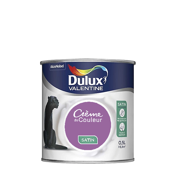 Pourpre Peinture Crème de couleur Satin Dulux Valentine 0.5L | PEINTURE DISCOUNT