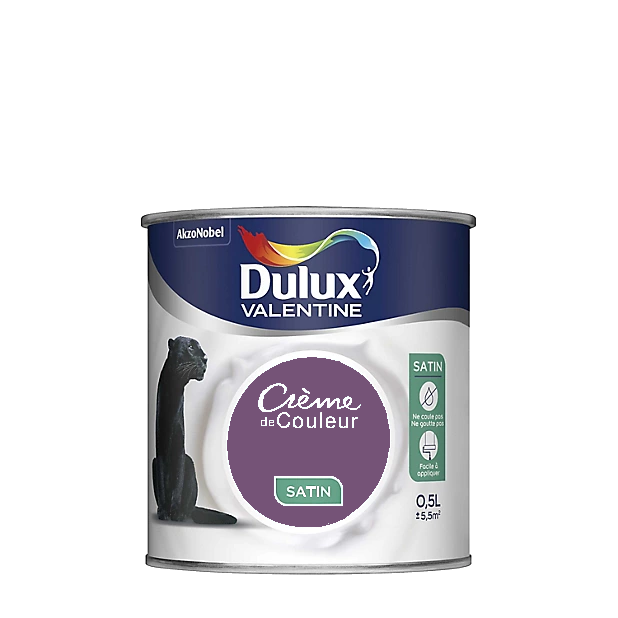 prune Peinture Crème de couleur Satin Dulux Valentine 0.5L | PEINTURE DISCOUNT