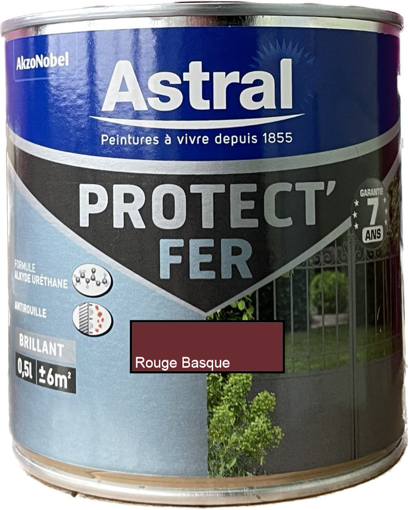 Rouge Basque Protec' Fer Astral 0.5 L | PEINTURE DISCOUNT