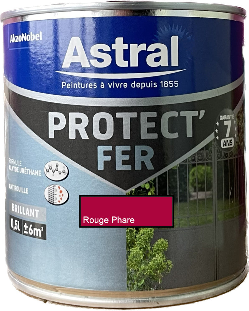 Rouge Phare Protec' Fer Astral 0.5 L | PEINTURE DISCOUNT