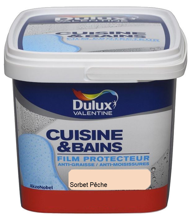 Sorbet Pêche Cuisine et Bains Dulux Valentine | PEINTURE DISCOUNT