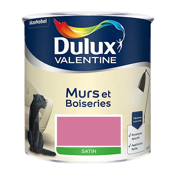 Sorbet Rose Peinture Murs et Boiseries Dulux Valentine 2.5 L | PEINTURE DISCOUNT 