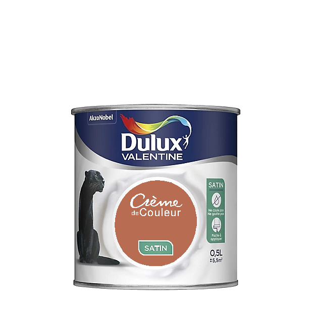 Terre Cuite Peinture Crème de couleur Satin Dulux Valentine 0.5L | PEINTURE DISCOUNT