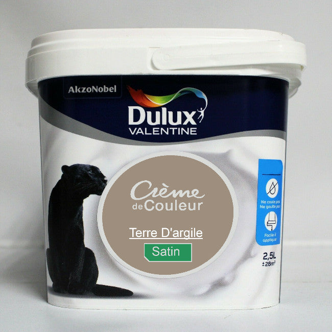 Crème de couleur Satin terre d'argile 2.5L Dulux Valentine I Peinture Discount