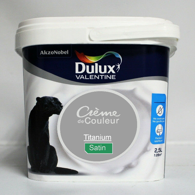 Crème de couleur Satin titanium 2.5L Dulux Valentine I Peinture Discount