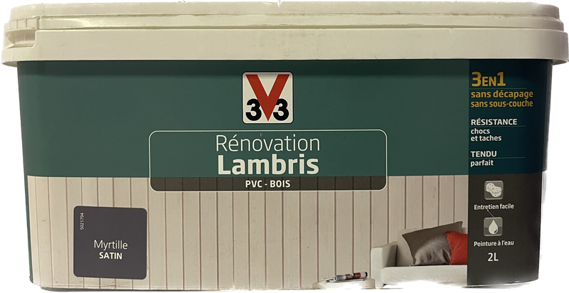 peinture Rénovation Lambris V33 myrtille I Peinture Discount