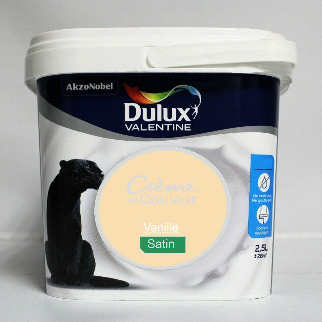 Crème de couleur Satin vanille 2.5L Dulux Valentine I Peinture Discount