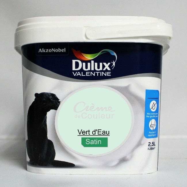 Crème de couleur Satin vert d'eau 2.5L Dulux Valentine I Peinture Discount