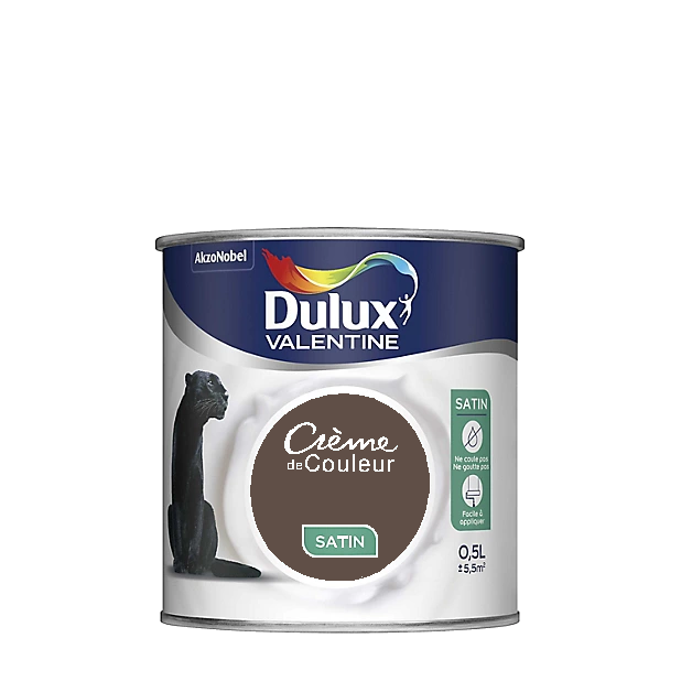 Wenge Peinture Crème de couleur Satin Dulux Valentine 0.5L | PEINTURE DISCOUNT